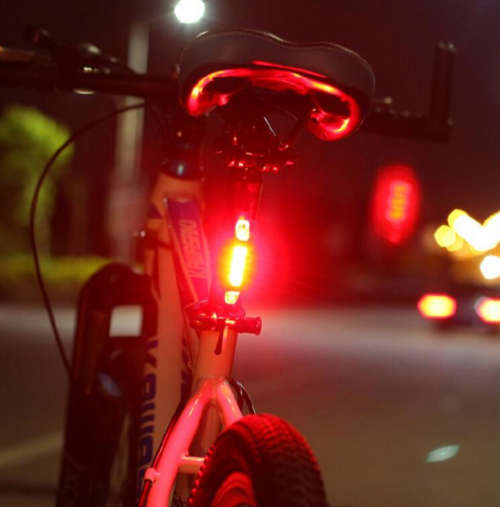 USB rechargeable rear bicycle light