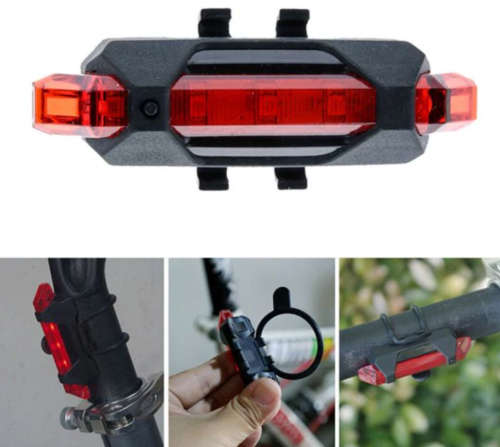 USB rechargeable rear bicycle light