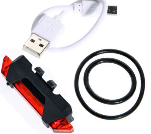 USB rechargeable rear bicycle light