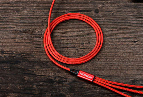 Red NOHON 3-in-1 USB charging cable