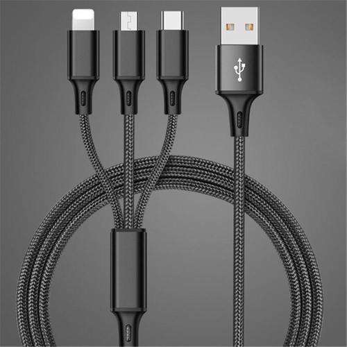 Black NOHON 3-in-1 USB charging cable