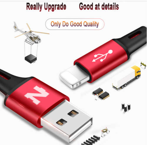 Red NOHON 3-in-1 USB charging cable