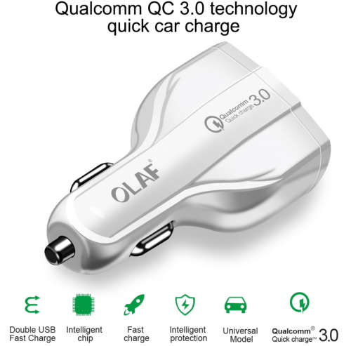 OLAF car phone charger, supports USB & USB C