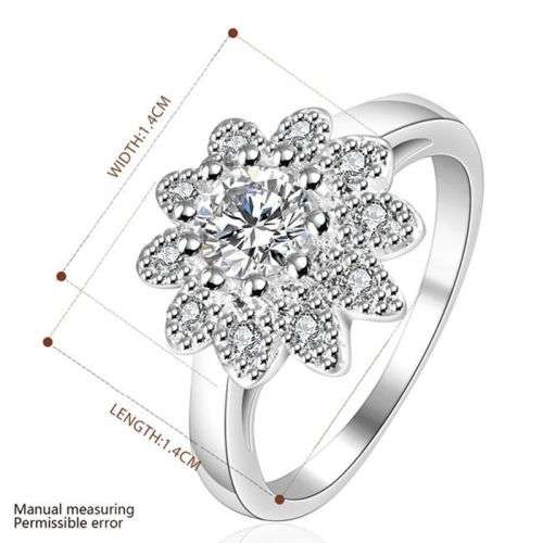 STUNNING! TRENDY 925 STERLING SILVER PLATED RING - SIZE 7 (N 1/2)