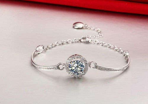 INCREDIBLE! Sparkling Diamond Simulant - Huge 3.5ct Solitaire Engagement Style Tennis Bracelet