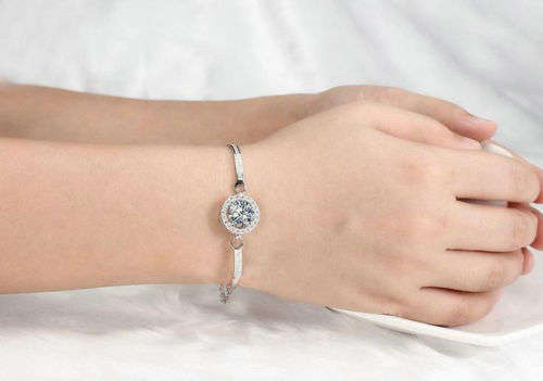 INCREDIBLE! Sparkling Diamond Simulant - Huge 3.5ct Solitaire Engagement Style Tennis Bracelet