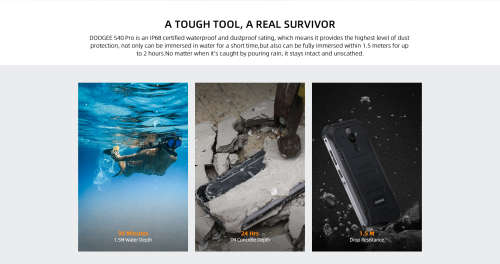 DOOGEE S40 Pro Rugged Phone, 4GB+64GB Waterproof Dustproof Shockproof, MIL-STD-810G 4650mAh Dual sim
