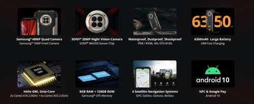DOOGEE S96 Pro, 8GB+128GB infrared night vision camera IP68 / IP69K Dual sim