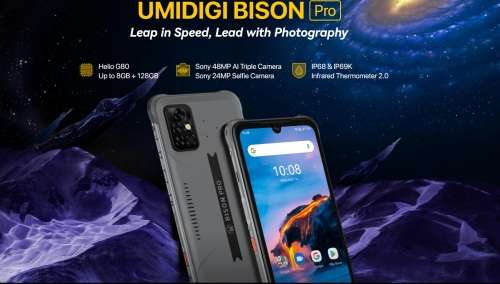 UMIDIGI BISON Pro Rugged Phone, 48MP Camera, 4GB+128GB, 5000mah Battery, Dual SIM