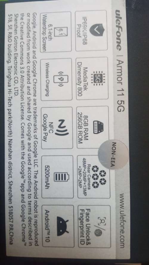 Ulefone armor 11 5g dual sim 48mp camera, IR nightvision camera 8gb ram 256gb rom