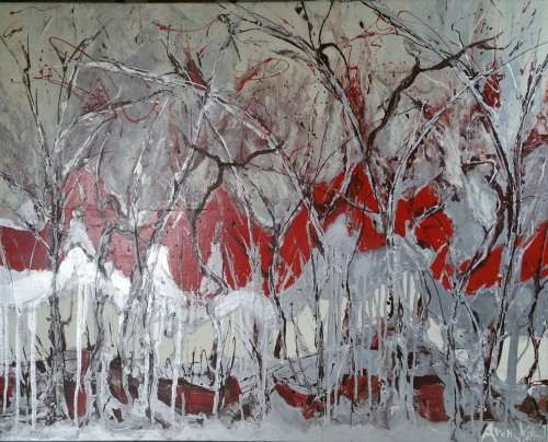 ***Allan Kuhnel - Original painting - PURE IMPOSSIBILITIES - like Fire in the Snow***