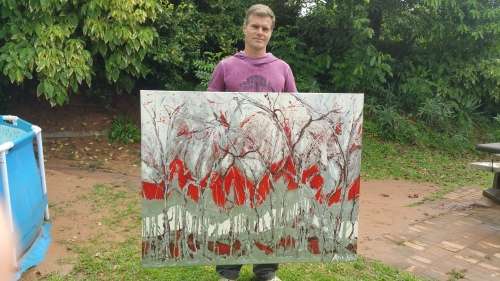 ***Allan Kuhnel - Original painting - PURE IMPOSSIBILITIES - like Fire in the Snow***