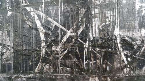 Allan Kuhnel - original abstract painting - CHARCOAL DELIGHT - Expect the unexpected