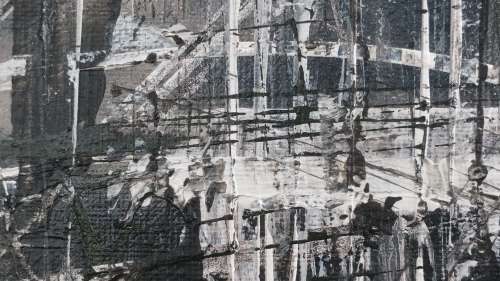 Allan Kuhnel - original abstract painting - CHARCOAL DELIGHT - Expect the unexpected