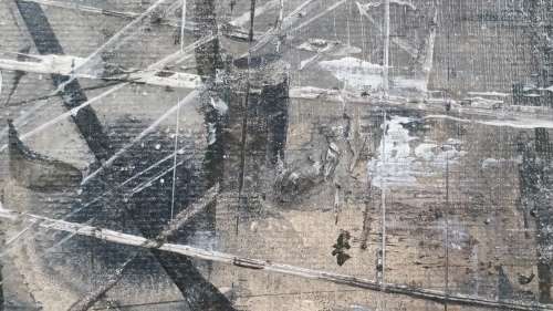 Allan Kuhnel - original abstract painting - CHARCOAL DELIGHT - Expect the unexpected