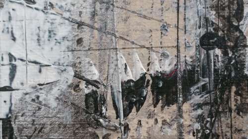 Allan Kuhnel - original abstract painting - CHARCOAL DELIGHT - Expect the unexpected