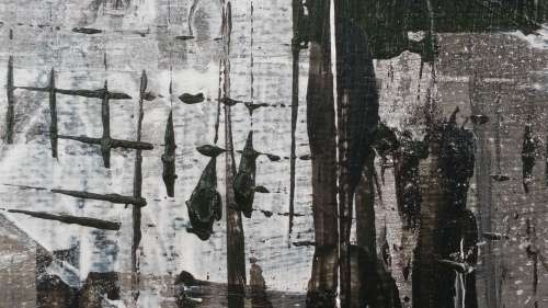 Allan Kuhnel - original abstract painting - CHARCOAL DELIGHT - Expect the unexpected