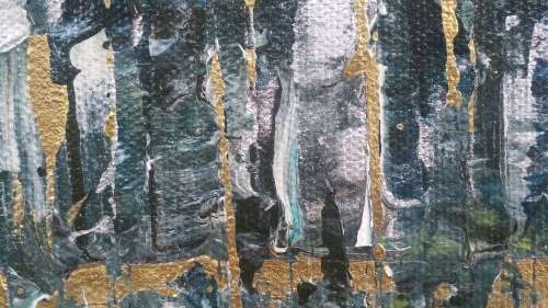 Allan Kuhnel - original abstract painting - GOLDEN CITY