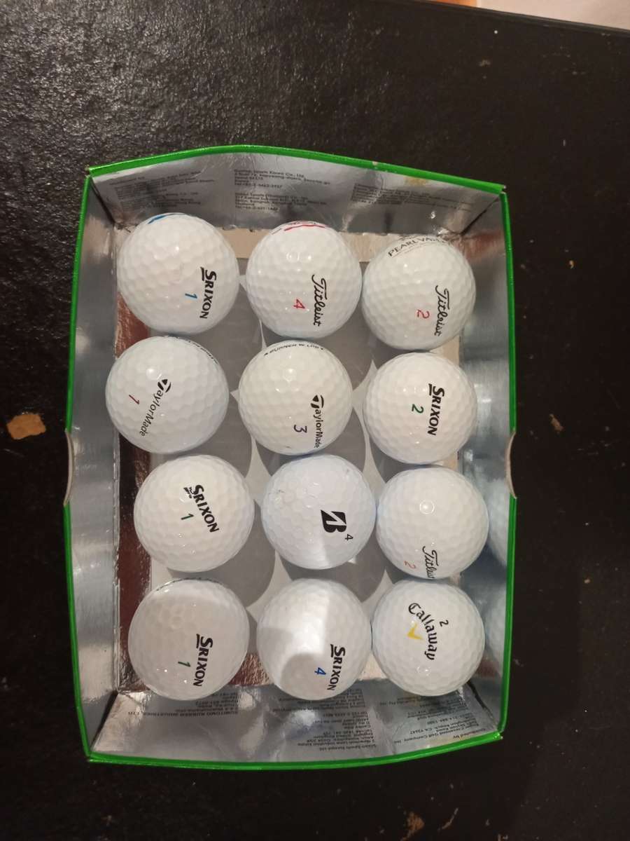 12 X  Variety Golf Ball Pack ( A - Grade) + 50 X Golf Tees + NEW Taylormade TP5X 2023 Model