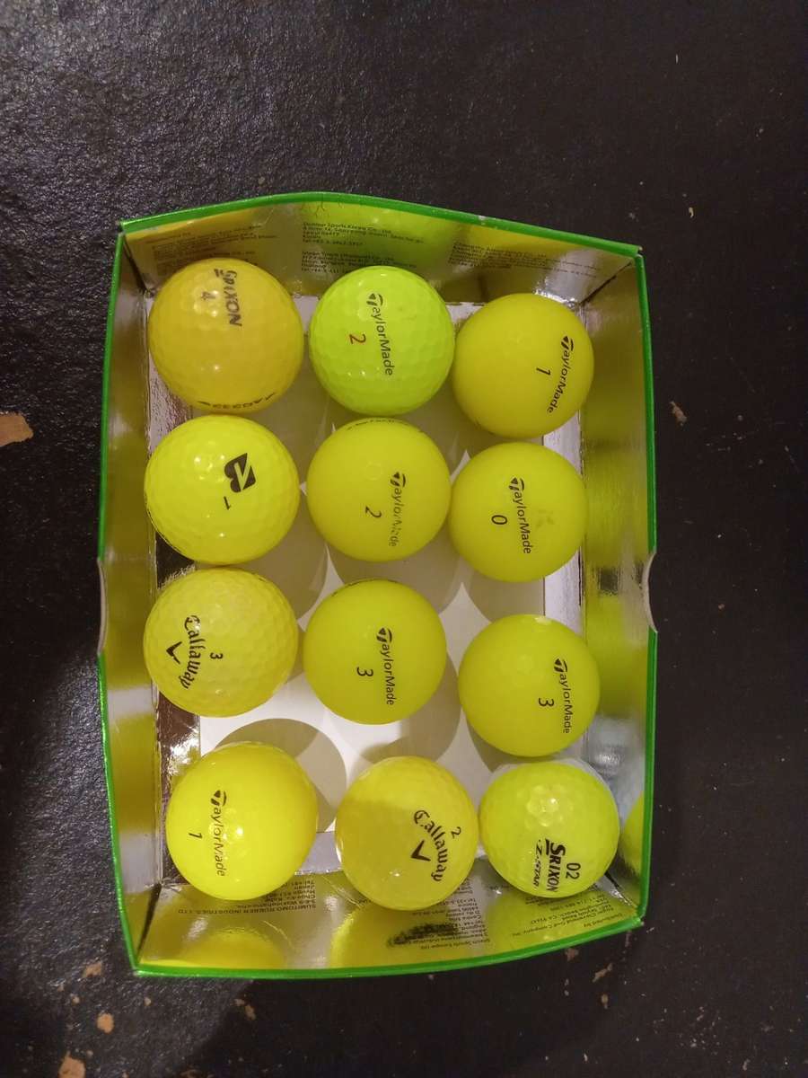 12 X  Variety Golf Ball Pack Yellow ( A - Grade) + 50 X Golf Tees + New Q -Star Divide 2023 Model