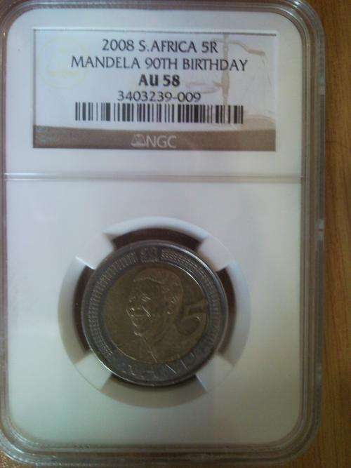 AU58 Mandeala 90th Birthday GRADED R5 Coin