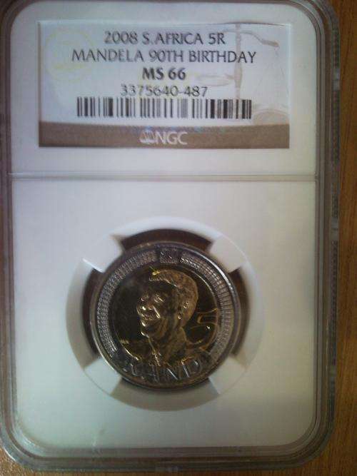 MS66 Mandeala 90th Birthday GRADED R5 Coin