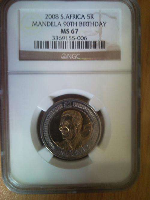 MS67 HIGH GRADE Mandeala 90th Birthday GRADED R5 Coin