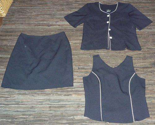 Combo - navy corporate skirt, jacket and top - Size 36