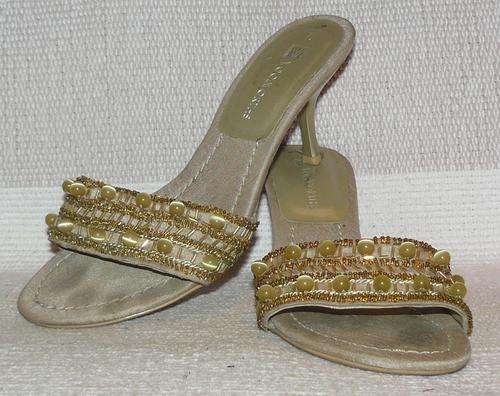 Beaded slip on heels - size 5