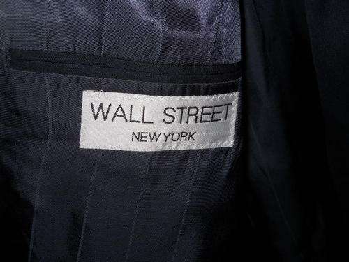 Navy blue WALL STREET NEW YORK mens tailor made blazer to fit M/L male