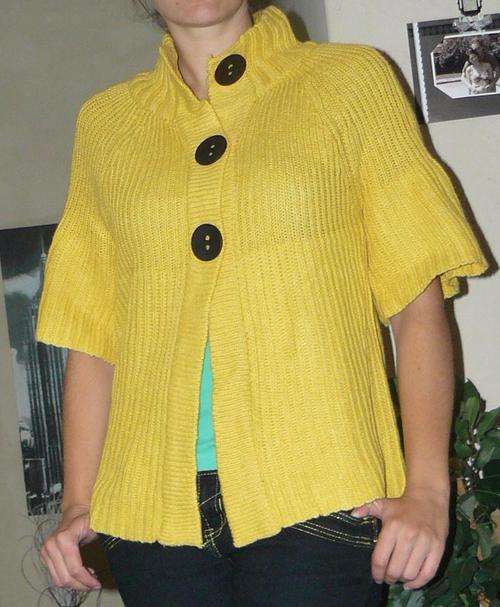 Gorgeous mustard chunky knit jersey - L - 36