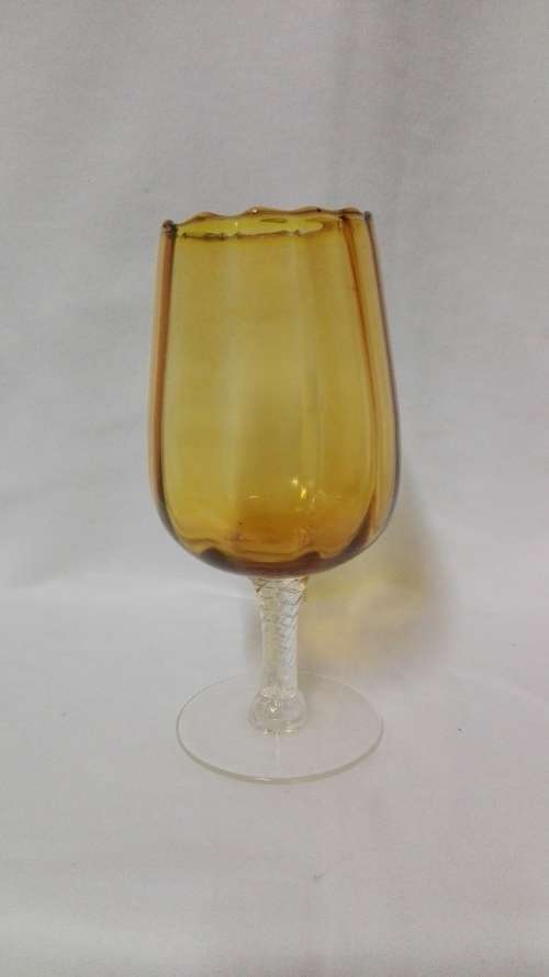 Amber glass vase