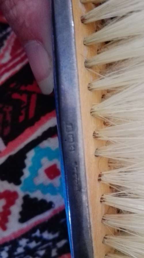 W G Sothers Ltd 1921 Birmingham Sterling silver and enamel brush set