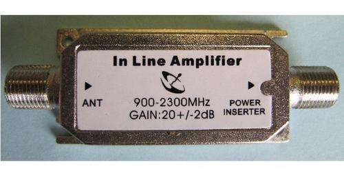 20 dB line Amplifier for long LNB Coaxial cable + weak signal