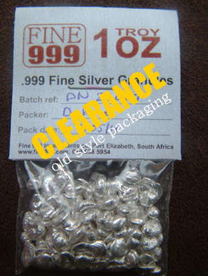 1 Troy Oz .999 Fine Silver Granules - SILVER ON SALE