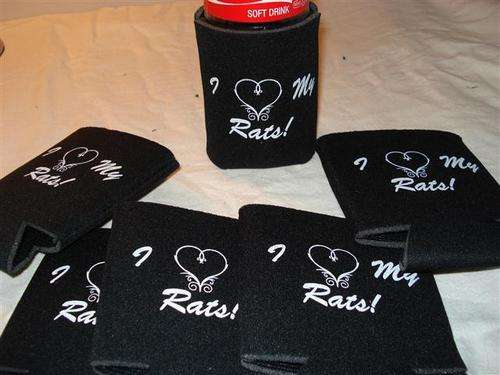 Can Sleeve "I love my rats" Black