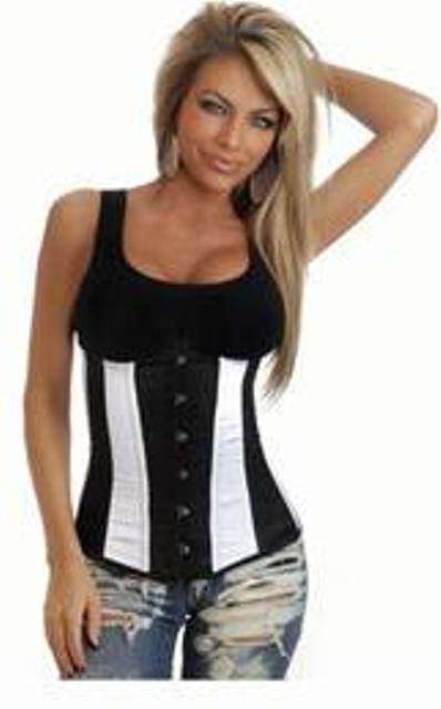 Black And white Underbust Corset