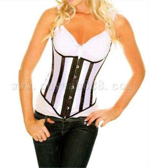 Black And white Underbust Corset