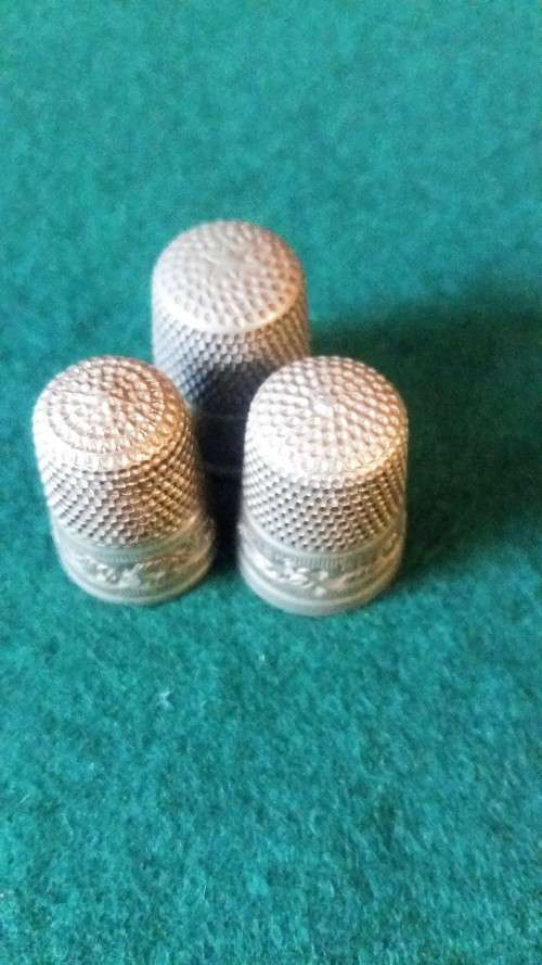 A Vintage Pair Of Nickel Silver Thimbles And One Other - (Bid Per Thimble)
