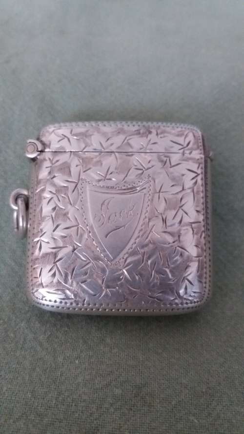 Antique Victorian HM Silver Vesta Case - Birmingham 1900 - (26.3g)