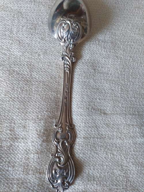 Antique Victorian Hallmarked Silver Dessert Spoon - (Sheffield 1848) - (59.4g)