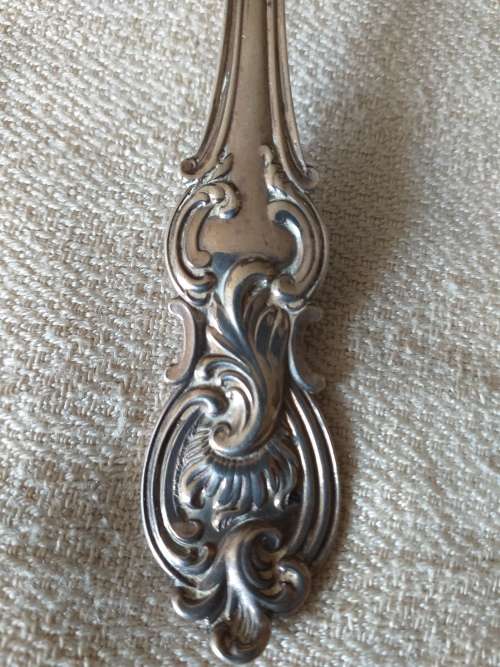 Antique Victorian Hallmarked Silver Dessert Spoon - (Sheffield 1848) - (59.4g)