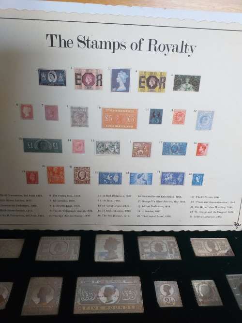 Boxed Set Of Solid Sterling Silver `Stamps OF Royalty` - (461.g)