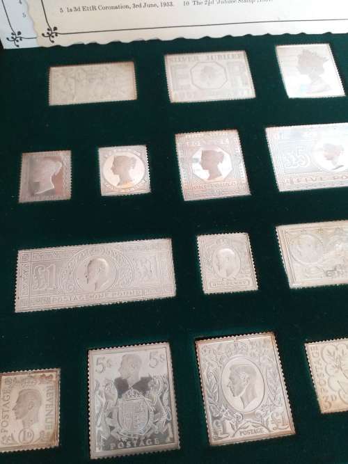 Boxed Set Of Solid Sterling Silver `Stamps OF Royalty` - (461.g)