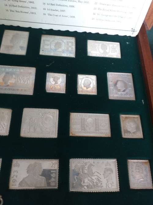 Boxed Set Of Solid Sterling Silver `Stamps OF Royalty` - (461.g)