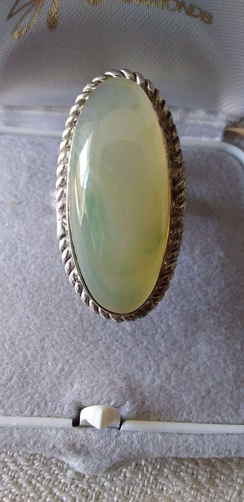Genuine Prehnite Gemstone Ring