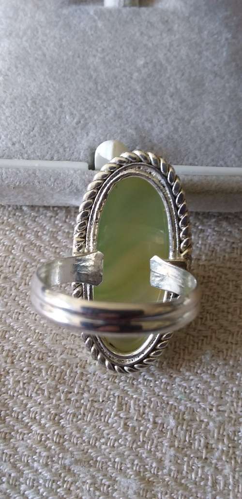 Genuine Prehnite Gemstone Ring