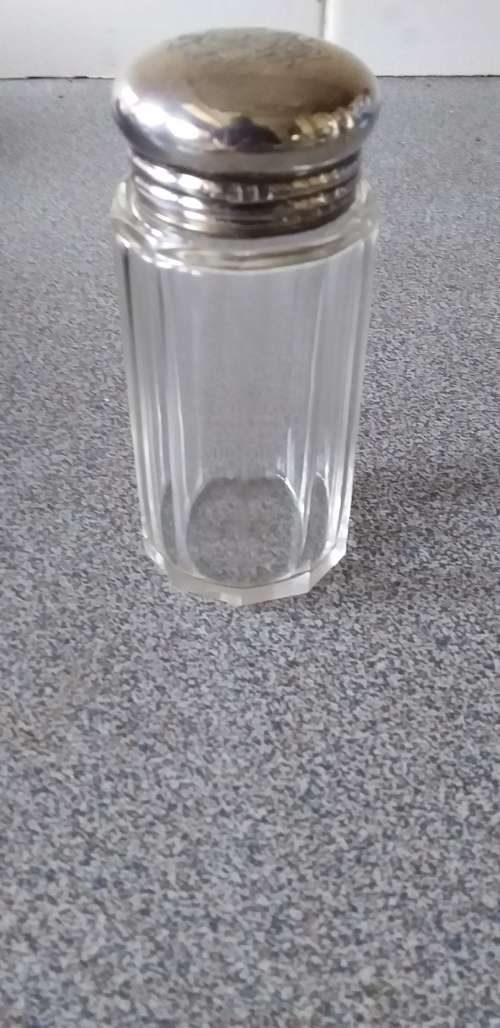 Antique Hallmarked Silver Topped Dressing Table Bottle