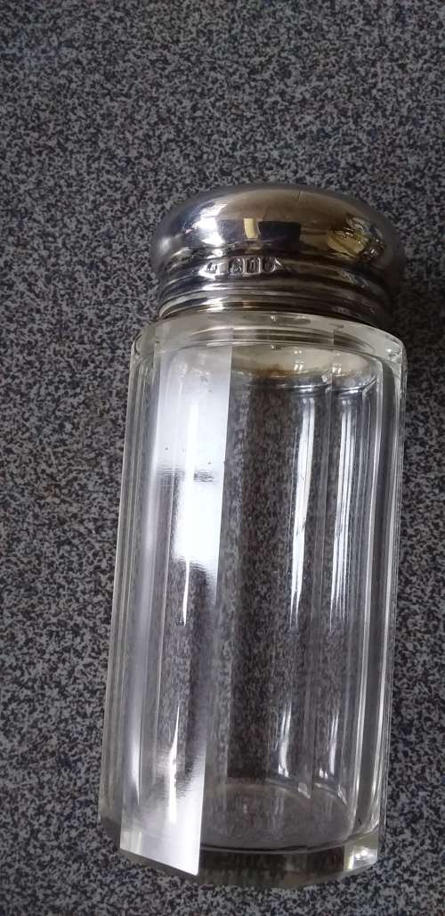 Antique Hallmarked Silver Topped Dressing Table Bottle