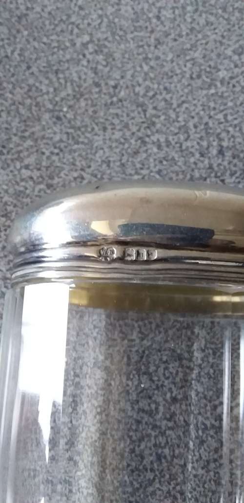 Antique Hallmarked Silver Topped Dressing Table Bottle